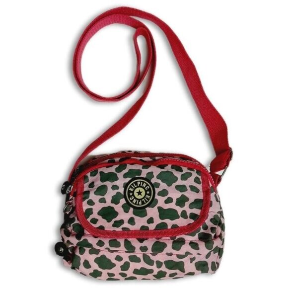KIPLING Crossbody Shoulder Bag Cheetah Animal Print Pink - Picture 1 of 16